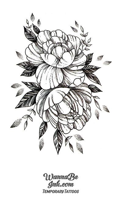 2 Sketched Roses Best Temporary Tattoos