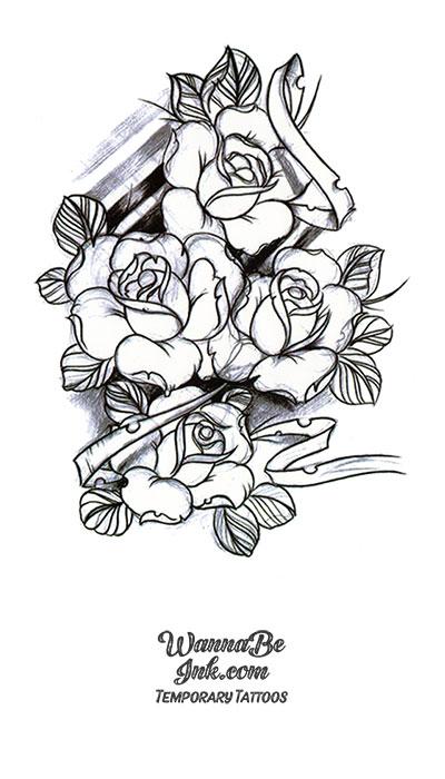 4 Drawn Roses Best Temporary tattoos