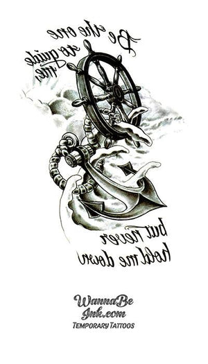 Sailing Ship Wheel and Octopus Best Temporary Tattoos