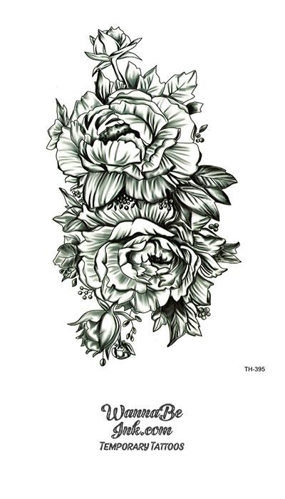 2 Detailed Rose Blossoms Best Temporary Tattoos