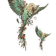 Load image into Gallery viewer, 2 Green Birds Flying Best Temporary Tattoos
