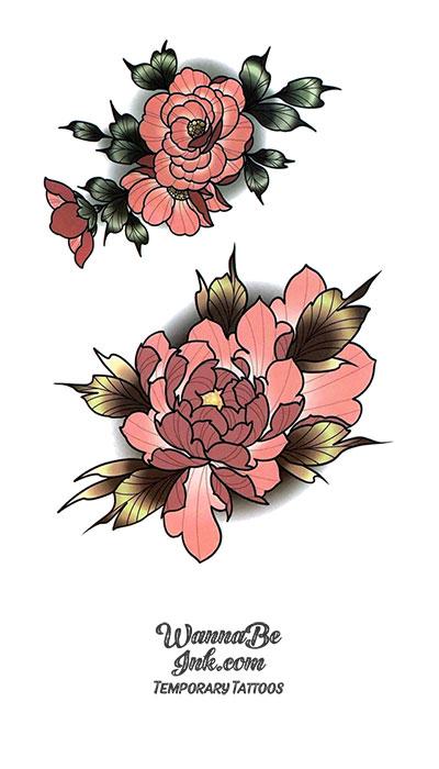 2 Pink Blossoms Best Temporary Tattoos