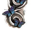 Load image into Gallery viewer, 3 Blue Butterflies Best Temporary Tattoos

