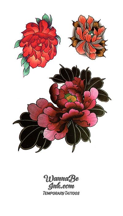 3 Flowers Best Temporary Tattoos| WannaBeInk.com