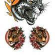 Load image into Gallery viewer, 3 Jaguar Heads Best Temporary Tattoos
