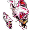 Load image into Gallery viewer, Pink Cat Dagger and Flowers Best temporary Tattoos
