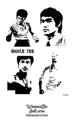 4 Faces of Bruce Lee Best Temporary Tattoos