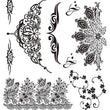 Load image into Gallery viewer, "Always" Floral Tribal Intricate Pattern Henna Style Black Temporary Tattoo Sheet
