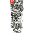 Load image into Gallery viewer, Ancient Asian Dragon Demons with Pink Flowers Temporary Sleeve Tattoos
