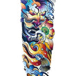 Load image into Gallery viewer, Ancient Asian Style Colorful Kabuki Demon with Lotus Flowers Temporary Sleeve Tattoos
