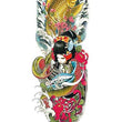 Load image into Gallery viewer, Ancient Asian Style Golden Koi Fish Beautiful Woman with Serpent Pagoda Temporary Sleeve Tattoos

