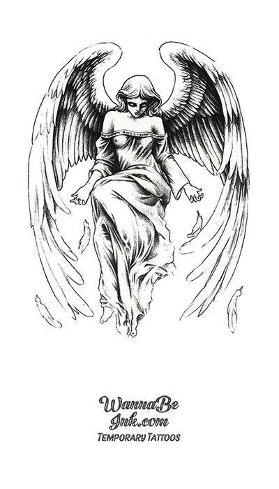 Angel Seated on Air Best Temporary Tattoos| WannaBeInk.com