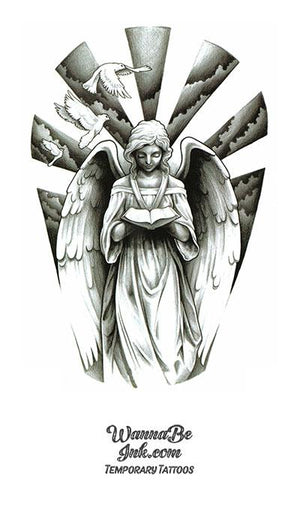 Angel Statue Holding Book Best Temporary Tattoos