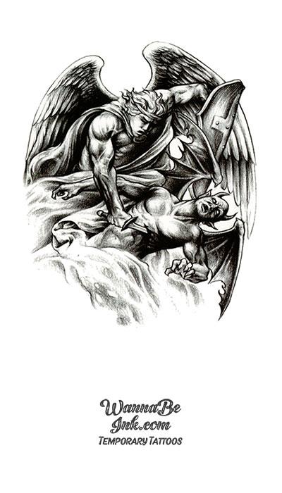 Angel Warrior and Woman Best Temporary Tattoos