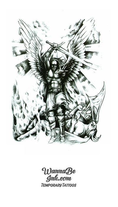 Angel Warrior With Sword Best Temporary tattoos