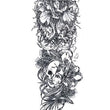 Load image into Gallery viewer, Asian Goddess Broken Doll Face Skull Temporary Sleeve Tattoos

