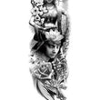Load image into Gallery viewer, Asian Goddess Mandala Virgin Mary with Rosary Doves Roses Temporary Sleeve Tattoos

