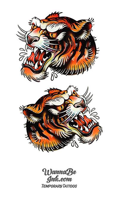 Asian Tiger Cartoon Best Temporary Tattoos