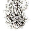 Load image into Gallery viewer, Asian Woman Playing Flute and Riding Dragon Best Temporary Tattoos
