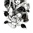 Load image into Gallery viewer, Asian Woman With Sword Best Temporary tattoos
