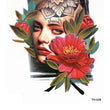 Load image into Gallery viewer, Bald Woman With Head Tattoo and Flowers Best Temporary Tattoos

