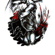 Load image into Gallery viewer, Battle Axe Warrior in Black and Red Best Temporary Tattoos
