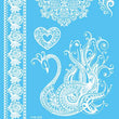 Load image into Gallery viewer, Beautiful Peacock Flower Heart Henna Style White Temporary Tattoo Sheet
