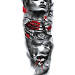 Load image into Gallery viewer, Beautiful Woman Roses Skull Bones and Clock Temporary Sleeve Tattoos
