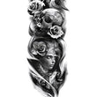 Load image into Gallery viewer, Beautiful Woman Skull Owl Roses Snarling Wolf Temporary Sleeve Tattoos
