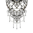 Load image into Gallery viewer, Blue and Black Tribal Stag Head Design Best Temporary Tattoos

