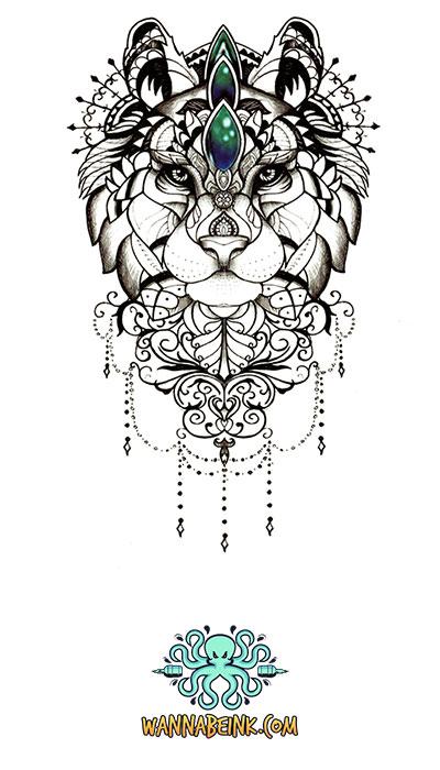Blue and Black Tribal Stag Head Design Best Temporary Tattoos