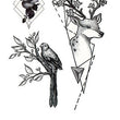 Load image into Gallery viewer, Bird and Blooming Stag Best Temporary Tattoos
