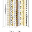 Load image into Gallery viewer, Black and Gold Diamond and Waves Pattern Metallic Temporary Tattoos
