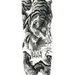 Load image into Gallery viewer, Black And White Asian Tiger Temporary Sleeve Tattoos
