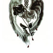 Load image into Gallery viewer, Black and White Birds and Roses on Cross Best Temporary Tattoos
