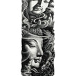 Load image into Gallery viewer, Black and White Buddhas with Dragon Temporary Sleeve Tattoos

