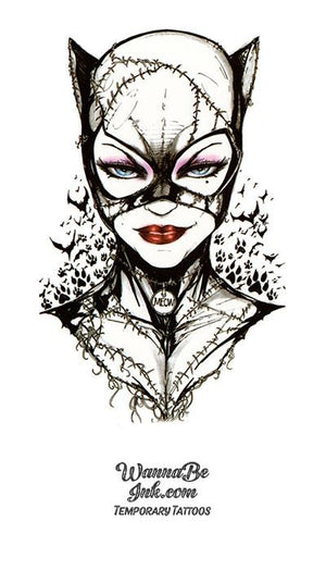 Black and White Cat Woman Best Temporary Tattoos