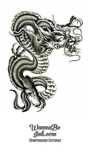Black and White Chinese Dragon Best Temporary Tattoos