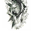 Load image into Gallery viewer, Black and White Koi in Waves Best Temporary Tattoos
