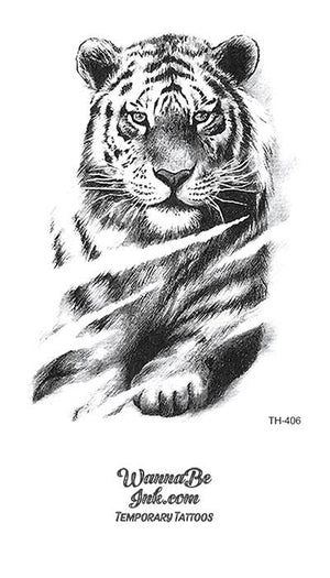 Black and White Lounging Tiger Best Temporary Tattoos