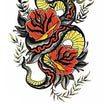 Load image into Gallery viewer, Black and Yellow Snake Red Roses Best Temporary Tattoos
