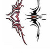 Load image into Gallery viewer, Black Bat and Winged Red Heart Stylized Design Half Arm Tattoos
