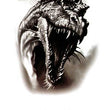 Load image into Gallery viewer, Black Dragon Gaping Jaws Best Temporary Tattoos

