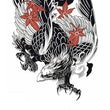 Load image into Gallery viewer, Black Eagle With Red Flowers Best Temporary Tattoos
