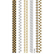 Load image into Gallery viewer, Black Gold and Silver Checkered Designed Chains Metallic Temporary Tattoos
