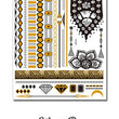 Load image into Gallery viewer, Black Lotus Flower and Geometric Designs Metallic Temporary Tattoos
