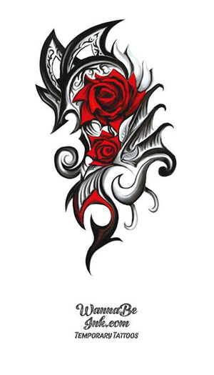Black Roses and Dragon Wings Best Temporary Tattoos