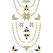 Load image into Gallery viewer, Black Silver and Gold Diamond Designs with Gold Chains Metallic Temporary Tattoos
