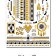 Load image into Gallery viewer, Black Sun Dream Catcher with Beaded Necklace on Black and Gold Metallic Temporary Tattoos
