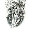 Load image into Gallery viewer, Blazing Angel Holding Shield Best Temporary Tattoos

